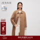 新款 JESSIE绵羊毛绒感大衣外套女翻领圆肩双面呢中长款 2025年冬季