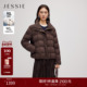 新款 JESSIE鹅绒服女短款 龟背羽绒服量感立领保暖面包2025年冬季