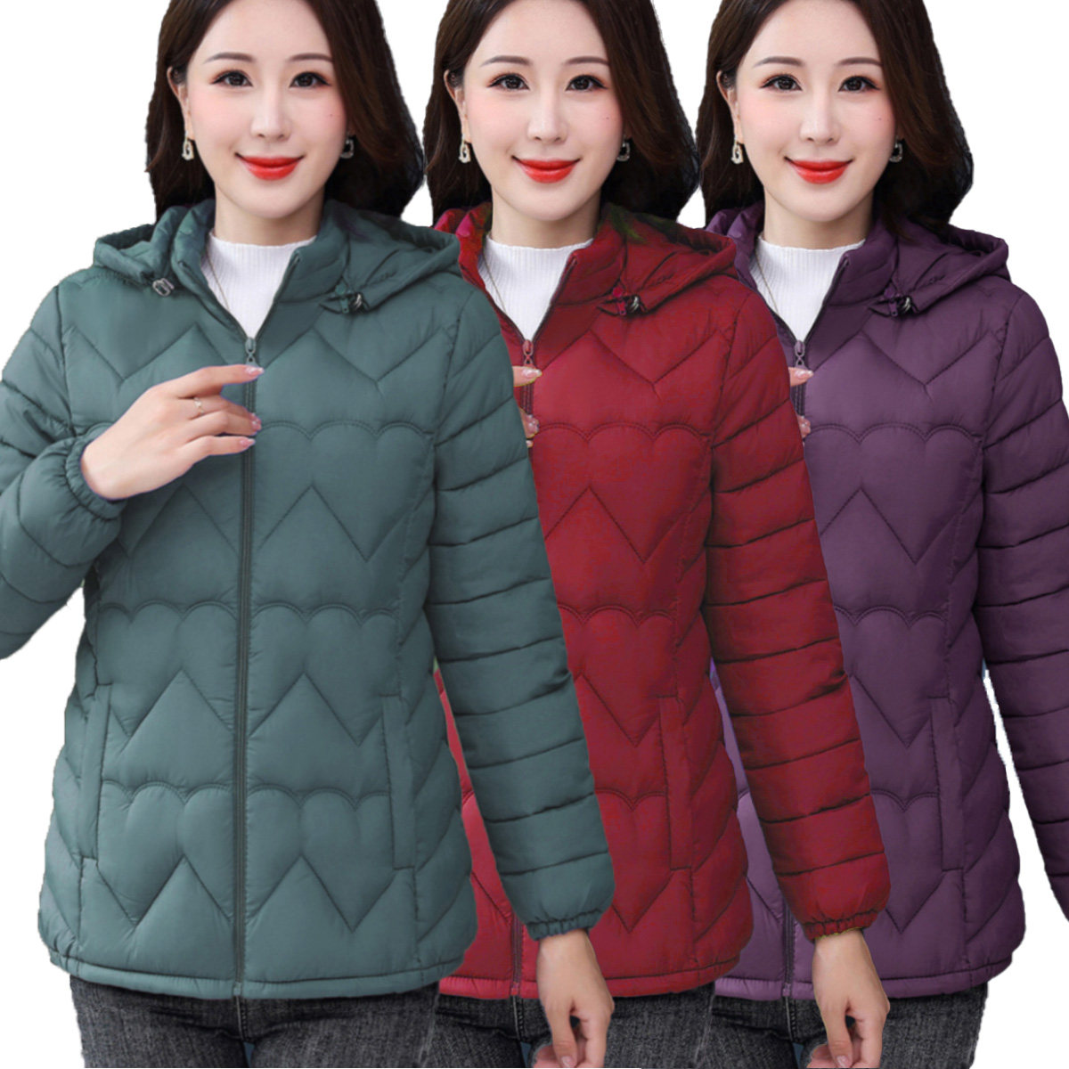 2023冬季妈妈装棉服长袖短款轻薄立领带帽中老年女士棉衣小棉袄