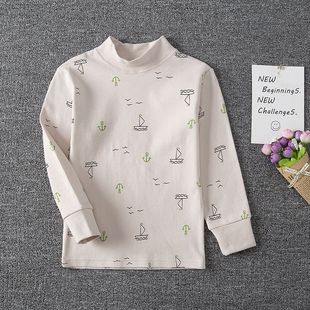 睡衣宝宝秋衣上衣单件长袖 儿童秋冬款 内衣内穿女儿童纯棉打底衫