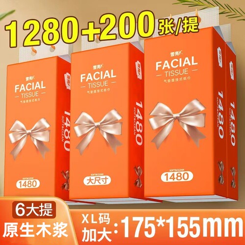 雪亮6大提整箱悬挂式抽纸