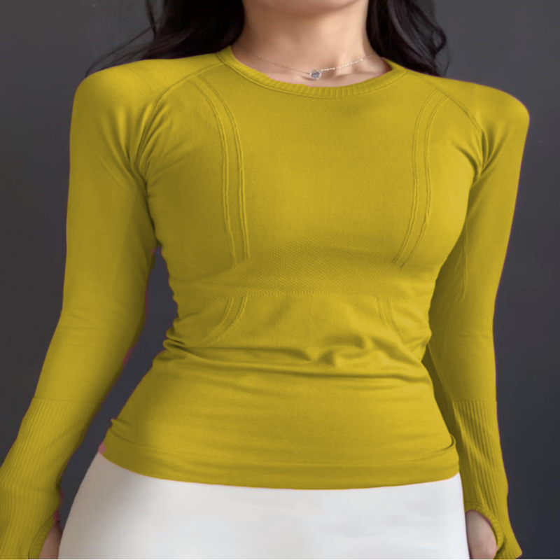 瑜伽服长袖女秋冬上衣圆领运动跑步健身衣普拉提速干透气长袖T恤,运动服/休闲服装,健身衣,淘宝优惠券,粉丝福利购,淘宝优惠卷