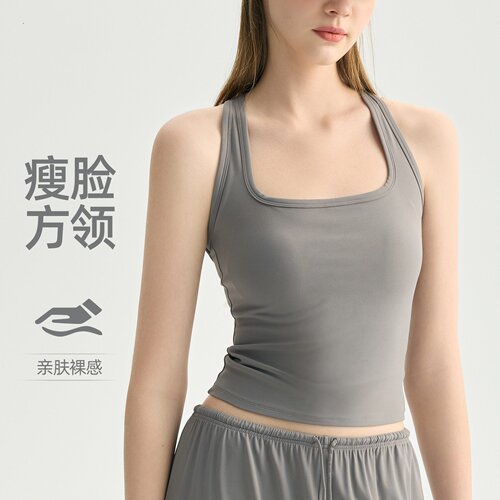 跑步健身服吊带文胸内衣防震运动背心女工字美背带胸垫瑜伽服上衣