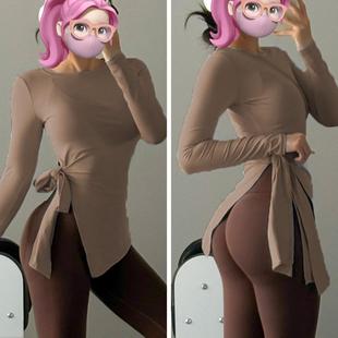 瑜伽服女秋冬高级感运动上衣遮肉显瘦罩衫 透气普拉提训练健身长袖