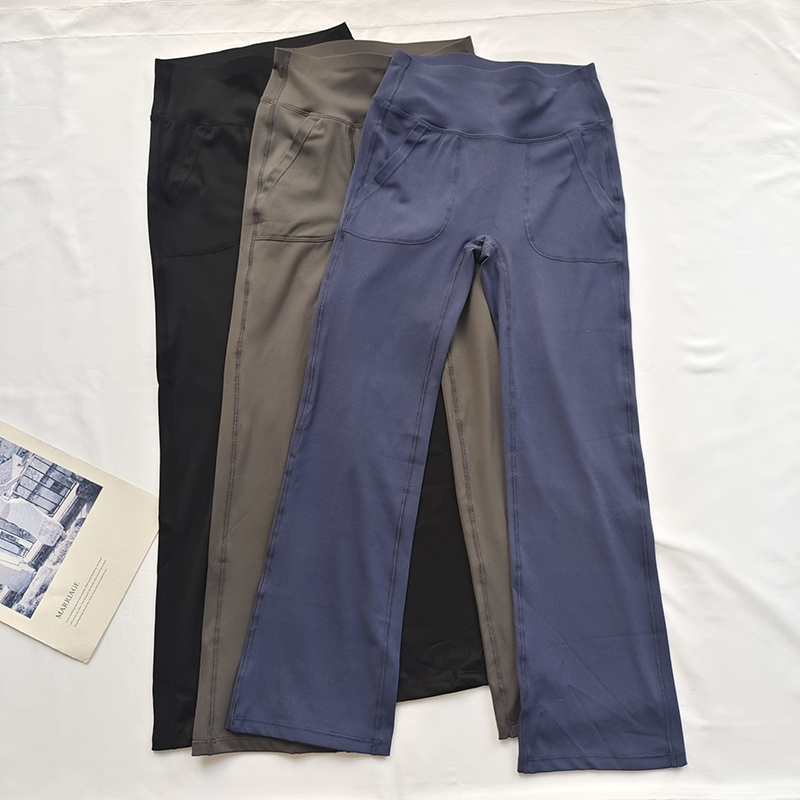 新款裸感高腰提臀显瘦健身裤女云感八分微喇运动休闲瑜伽裤夏季