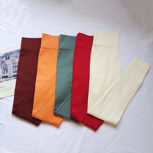 外穿运动高弹跑步训练透气吸汗九分裤 秋冬新品 高腰提臀健身瑜伽裤