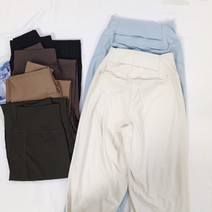 女夏季 跑步薄宽松瑜伽裤 速干高腰显瘦休闲透气健身长裤 直筒运动裤