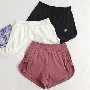 带口袋跳操三分裤 假两件休闲户外运动短裤 女防走光跑步速干健身裤
