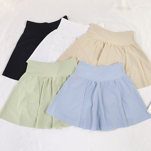 运动短裙女含内衬防走光高腰口袋瑜伽半身裙速干网球训练健身裤 裙