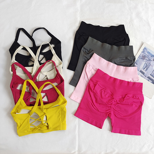 细带美背运动训练提臀短裤impact高腰DF系列蜜桃健身服瑜伽套装女