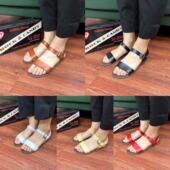 外贸原单款 露趾舒适橡胶平底平跟女鞋 潮流时尚 搭扣女凉鞋