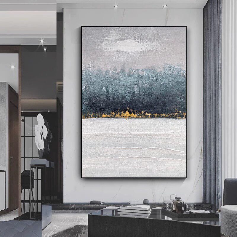 纯手绘现代轻奢抽象客厅装饰画油画沙发背景墙挂画落地画玄关壁画