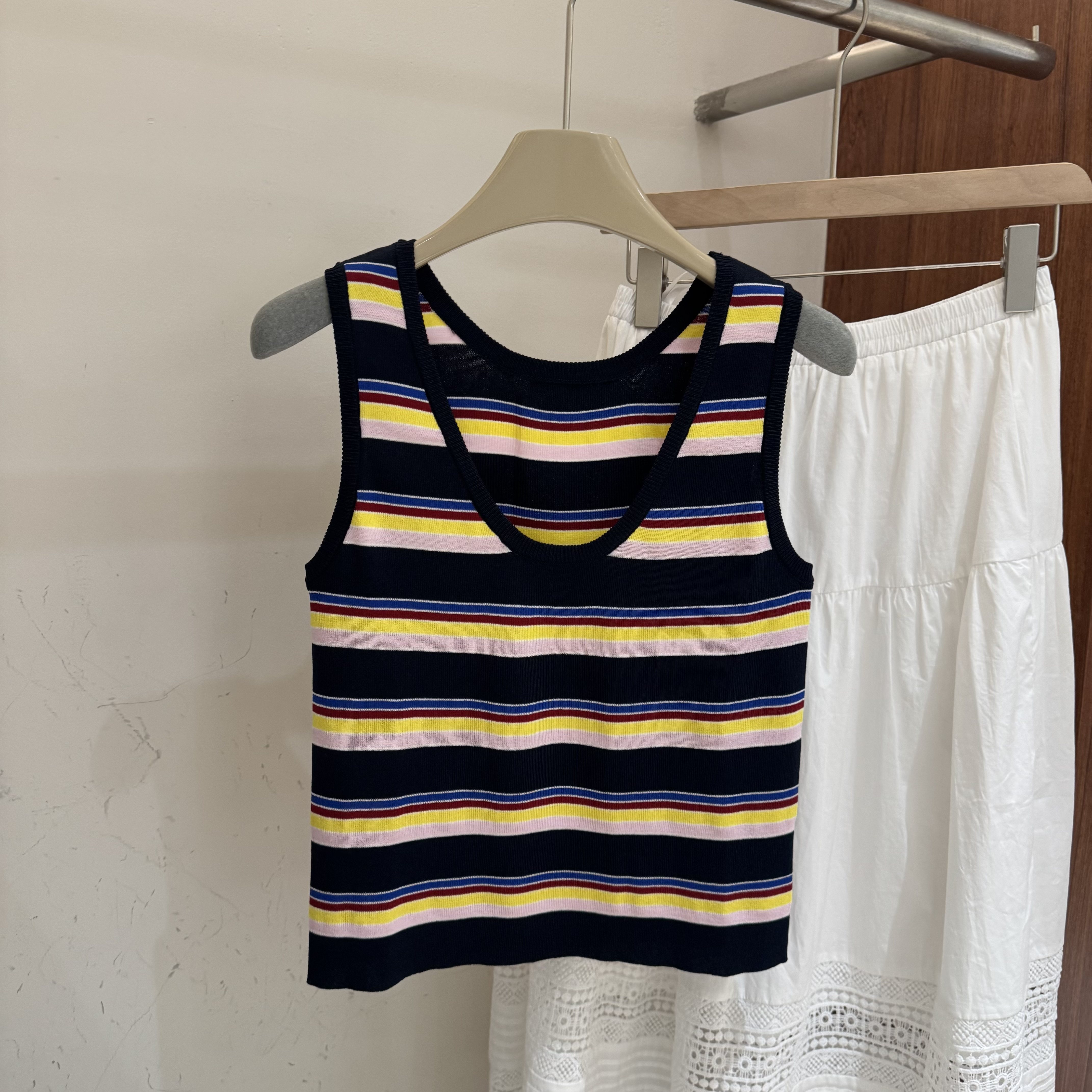 韩式夏装系列休闲条纹针织吊带女款修身显瘦内搭性感外穿无袖背心