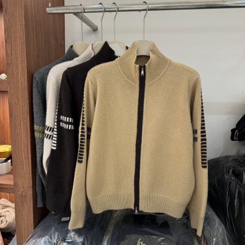 97058正品韩版高领拉链针织开衫女宽松毛衣外套卡其色长袖毛衣潮