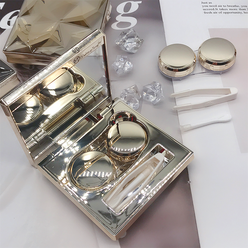 隐形近视眼镜盒钻石3d护理盒高档