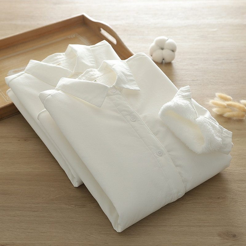 2025冬中性小码160男女加绒加厚衬衫通勤打底纯棉内搭潮长袖衬衣,男装,衬衫,淘宝优惠券,粉丝福利购,淘宝优惠卷