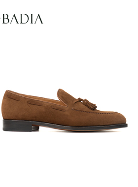 男款流苏乐福鞋焦糖咖啡色头层牛反绒皮牛皮大底优雅休闲百搭乐福