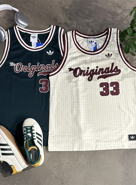 Adidas三叶草 男子运动休闲潮流复古网眼无袖背心 JM9953 JM9954