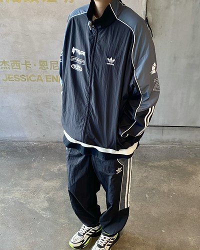 Adidas三叶草 运动潮流赛车风夹克外套长裤 JL8406 JL8408 JL8414