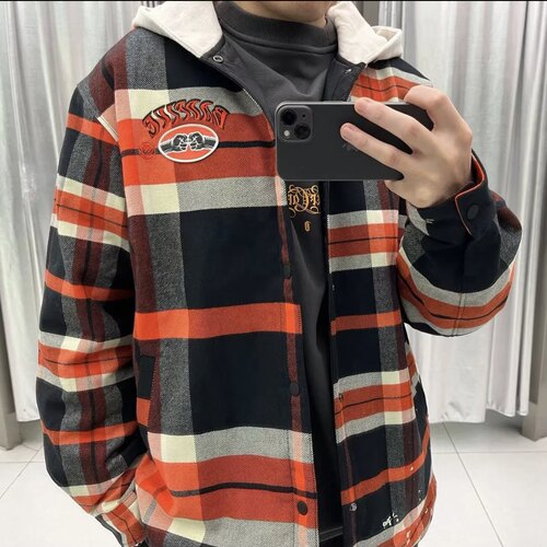 李宁 反伍春季新款男子运动休闲潮流格纹连帽保暖棉服外套AFMU003