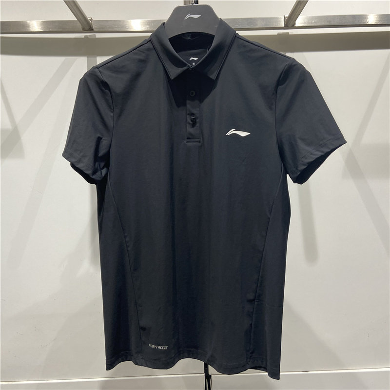 李宁 22夏季男子运动休闲训练速干冰感透气POLO衫短袖T恤 APLS173