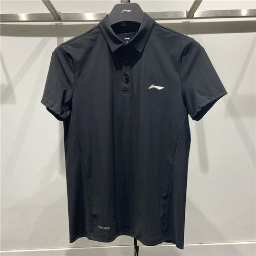 李宁 22夏季男子运动休闲训练速干冰感透气POLO衫短袖T恤 APLS173