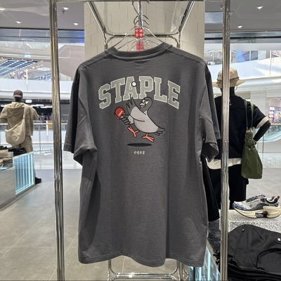 中国李宁 STAPLE 联名男女运动休闲潮流宽松鸽子短袖T恤 AHSV717