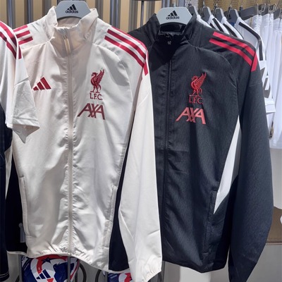 Adidas阿迪达斯 利物浦男子足球立领防风夹克外套 JV6571 JV6572
