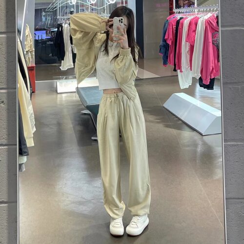 李宁女运动休闲潮流针织束脚长裤