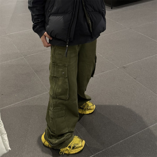Adidas三叶草 男女运动休闲潮流刺绣工装宽松长裤 IA7506 IA7507