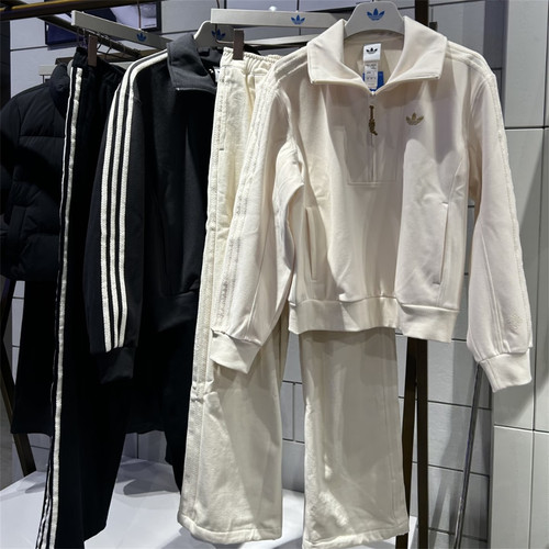 Adidas三叶草 女子运动潮流半拉链卫衣长裤 KT0725 KT3135 KT3139