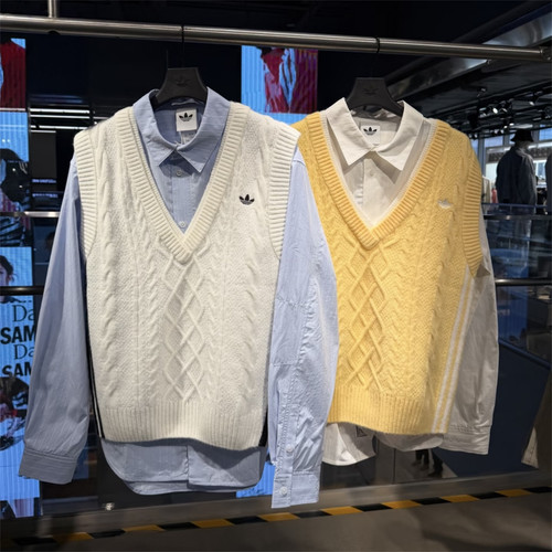Adidas三叶草 女子运动休闲潮流针织衫坎肩背心 KS5311 KU8909