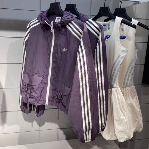 Adidas三叶草 女子运动潮流蝴蝶结宽松夹克外套 KB8964 KB8965