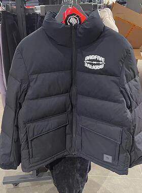 李宁 反伍秋冬男子运动休闲潮流拼接保暖立领羽绒服外套 AYMS111