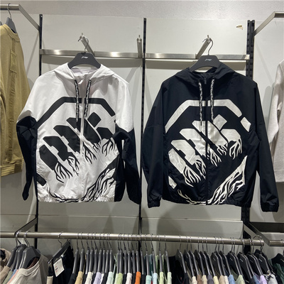 中国李宁反伍男黑白防风夹克外套