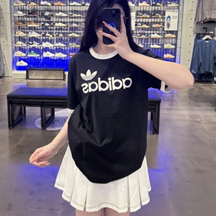 Adidas三叶草 T恤 JC8371 JC8372 男子运动休闲潮流复古拼色短袖