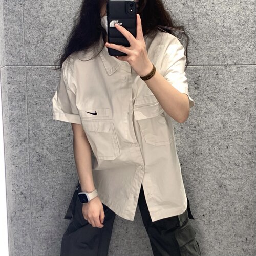 Nike耐克 夏季新款男子运动休闲潮流宽松工装短袖衬衫T恤 DX3341
