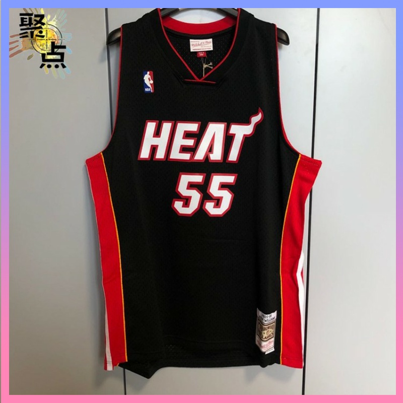 mitchell ness mn 威廉姆斯 白巧 热火55号客场黑 新版热印sw球衣