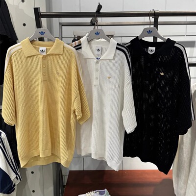 Adidas三叶草 男子运动休闲潮流网眼POLO衫短袖T恤 KF0403 KE5815