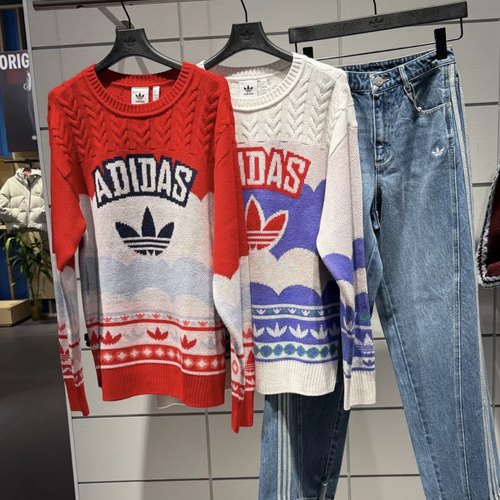 Adidas三叶草 新年款运动休闲潮流针织衫毛衣卫衣 JL8366 JL8367