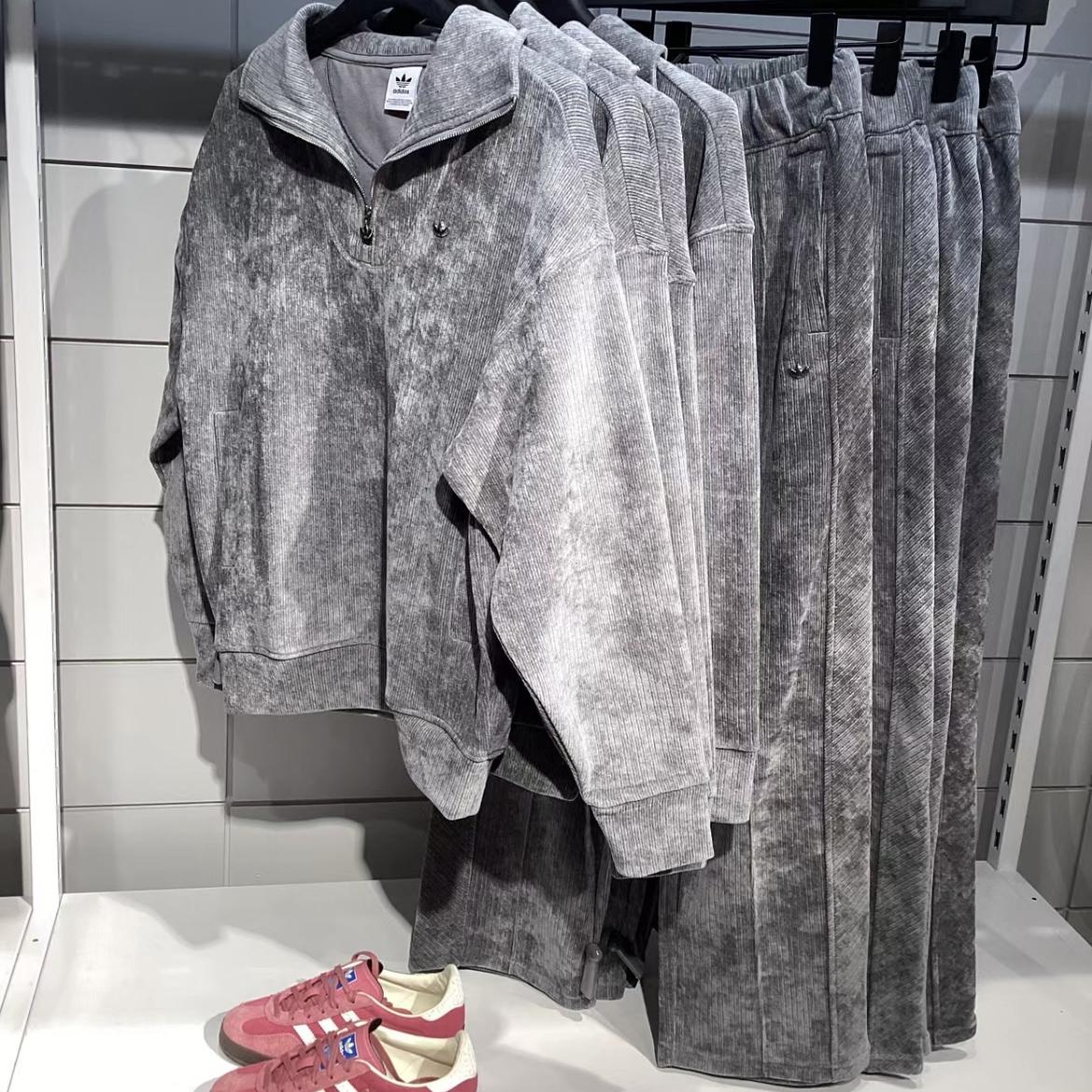 Adidas三叶草 女子休闲潮流半拉链卫衣长裤 JM8059 JM5060 JM8062