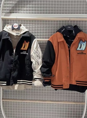 李宁 秋冬男子运动休闲潮流刺绣滑板系列棒球服夹克外套 AFDT697