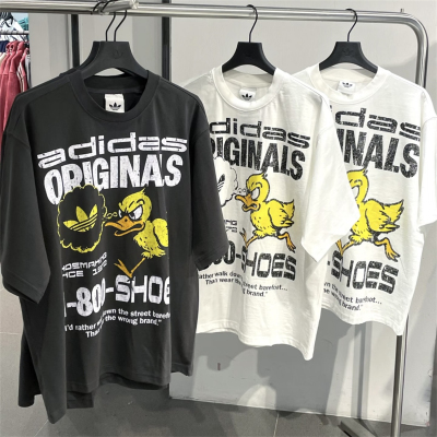 Adidas三叶草 男女运动休闲潮流小黄鸭宽松短袖T恤 KG6438 KG6439