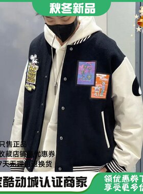 中国李宁 史蒂文男女运动休闲潮流滑雪皮袖棉服夹克外套 AJMT301