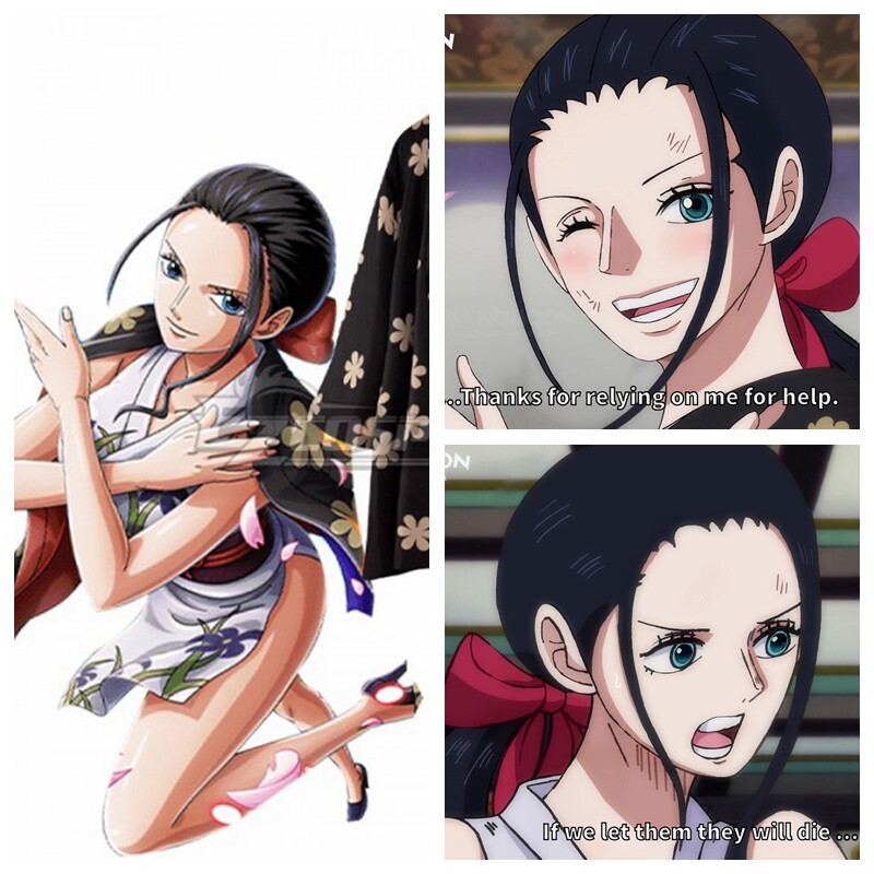 帝都动漫cosplay假发套cos 海贼王 罗宾 黑色马尾定制假毛