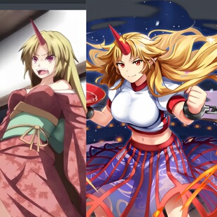 帝都动漫COSPLAY 东方Project 星熊勇仪cos假发 成品 来图定制