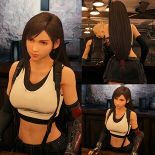 帝都动漫 COSPLAY 最终幻想7 蒂法 cos假发 成品 来图定制 造型