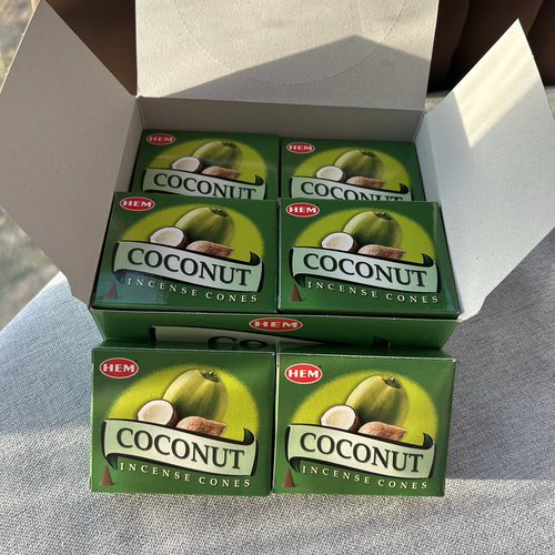 椰子香-印度进口HEM正品塔香COCONUT 锥香薰香水果甜香清新持久