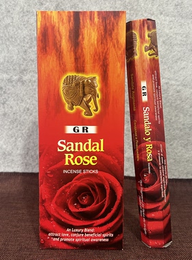 GR印度香线香檀香玫瑰Sandal Rose 原装进口手工熏香室内除味衣橱