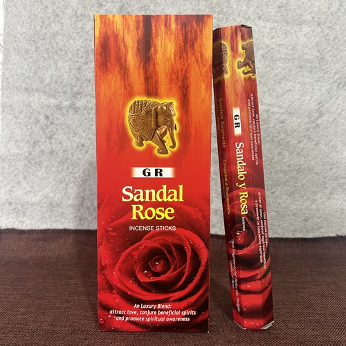 GR印度香线香檀香玫瑰Sandal Rose 原装进口手工熏香室内除味衣橱